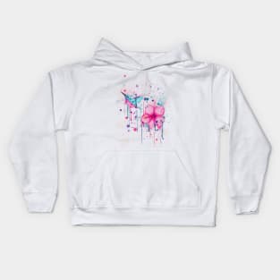 Hibiscus Hummingbird Kids Hoodie